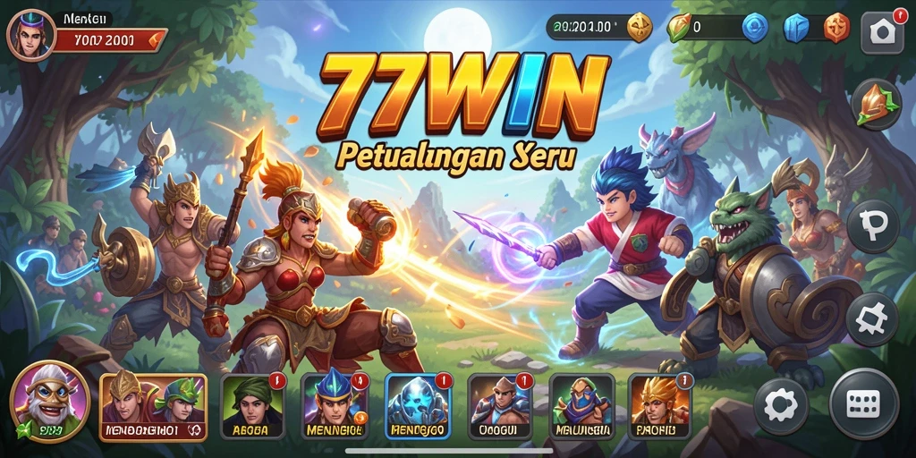 Tangkapan layar gameplay 77WIN menampilkan petualangan yang memukau.