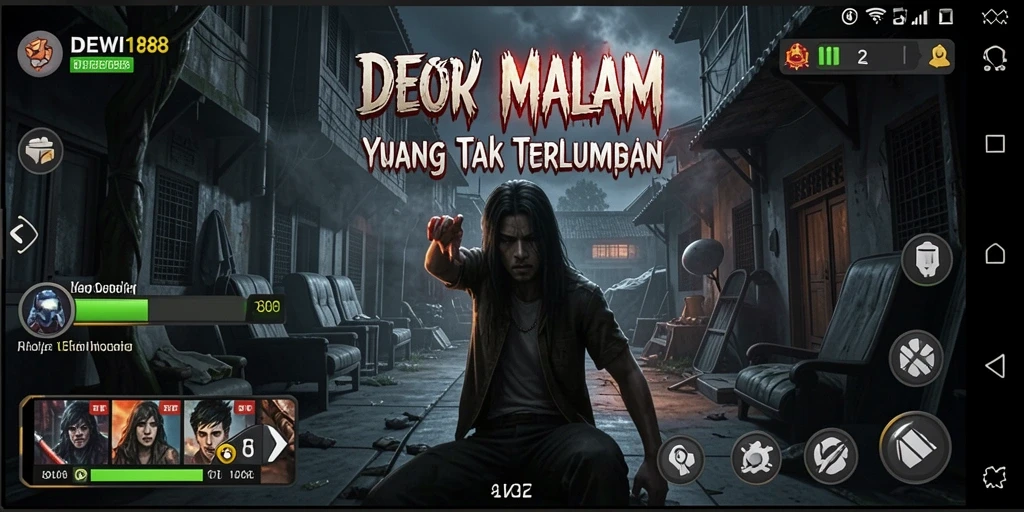 Tangkapan layar DEWI188 menampilkan suasana mencekam saat gameplay berlangsung.