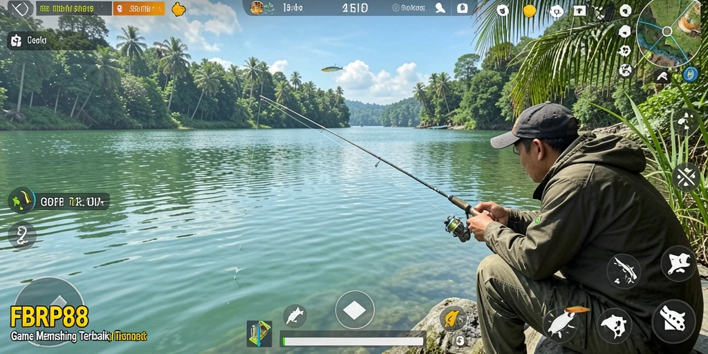 Tampilan gameplay FBRP88 yang memukau dengan suasana memancing yang magis.