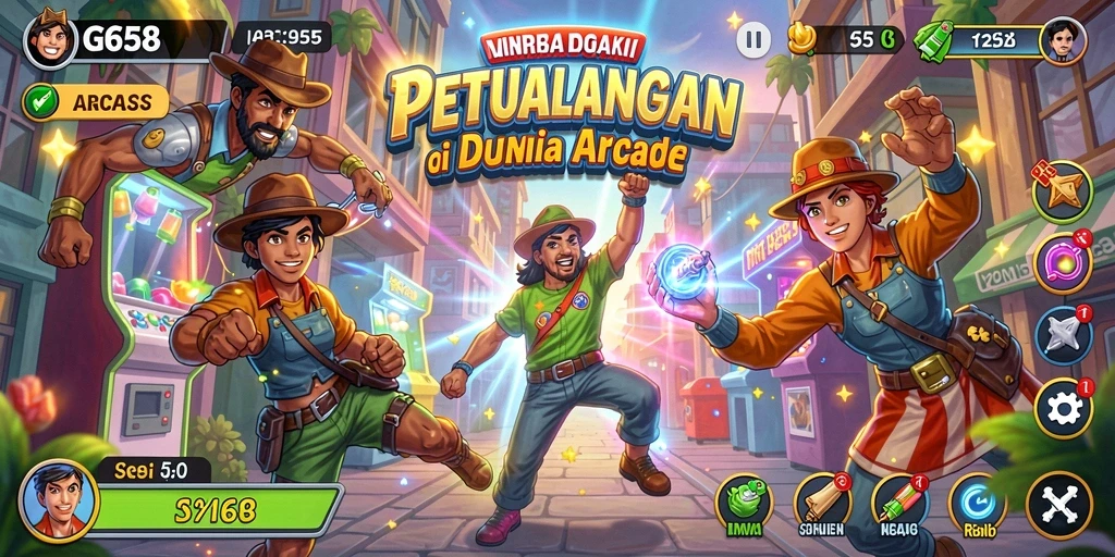 Tampilan gameplay seru G668 dengan aksi arcade yang mendebarkan.