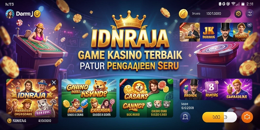 Screenshot utama IDNRAJA menampilkan serunya bermain game Kasino.