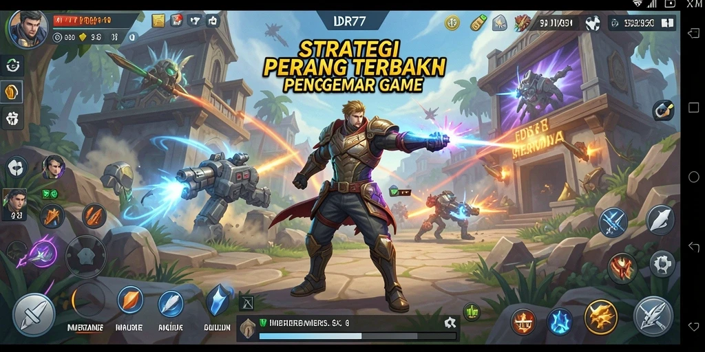 Tangkapan layar menunjukkan pertempuran strategis yang mendebarkan di IDR77.