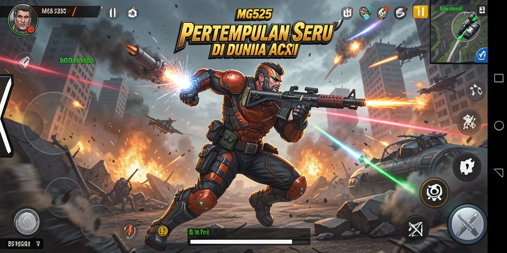 Tampilan gameplay MG525 yang menegangkan dan penuh aksi.