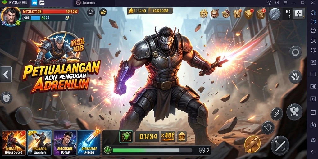 Screenshot MYSLOT188 menunjukkan pertarungan aksi yang seru dan mendebarkan.