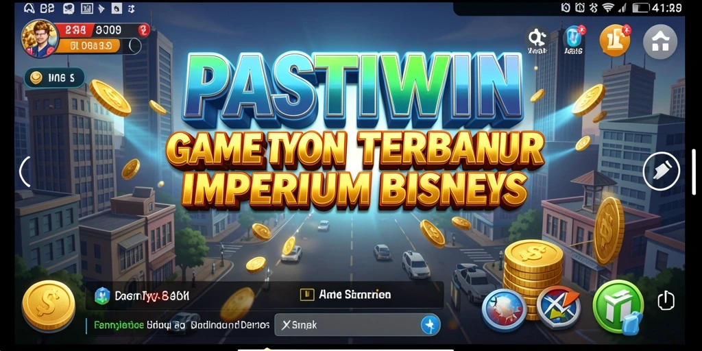 Screenshot gameplay PASTIWIN yang menampilkan pengelolaan bisnis.