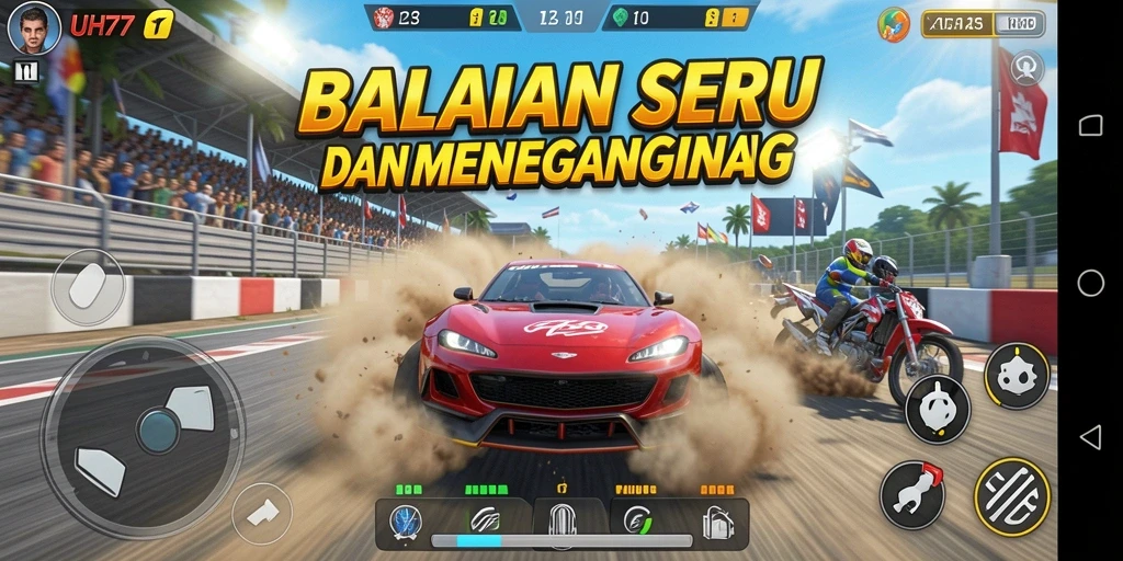 Tampilan gameplay UH77 yang menegangkan dan mendebarkan.