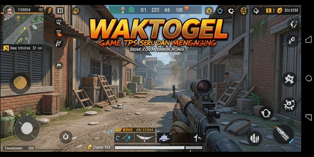 Gameplay seru WAKTOGEL dengan karakter bertempur di medan perang.