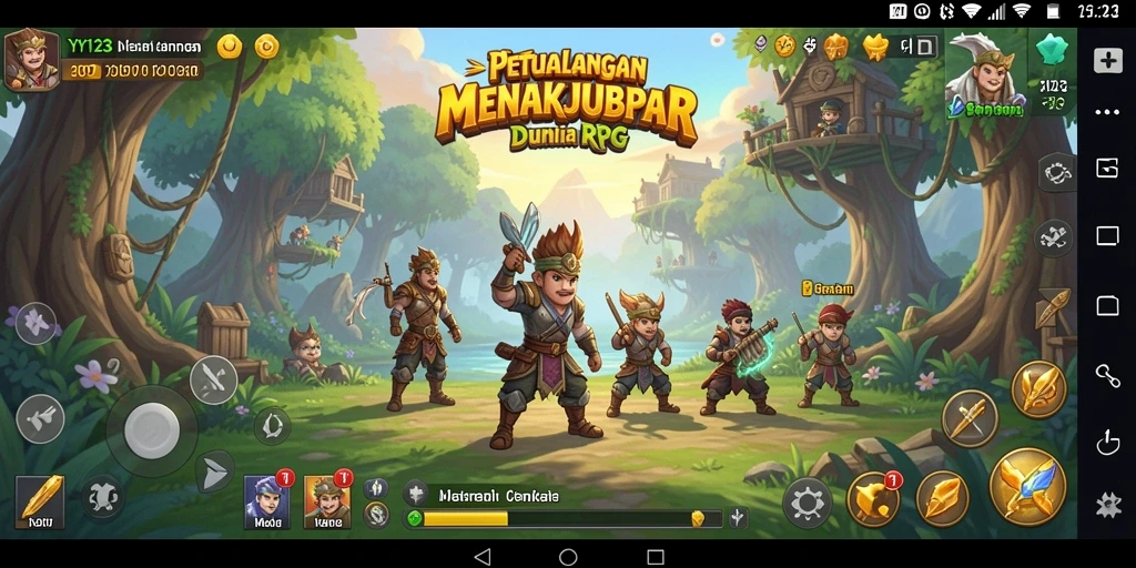Tampilan gameplay YY123 yang epik dan seru.